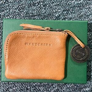 Wanderers Tan Leather Coin Purse with Charm walleT SLG